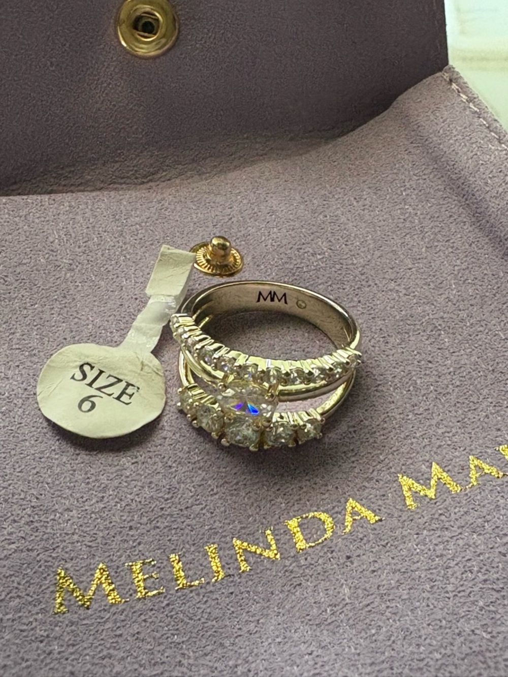 Melinda Maria Gold She's So Stacked Ring Size 6 - Picture 5 of 6